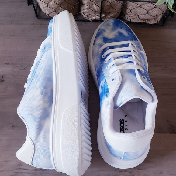 ASOS Design Dua Tie Dye Trainers Blue Sneakers Womens NEW - Picture 6 of 7